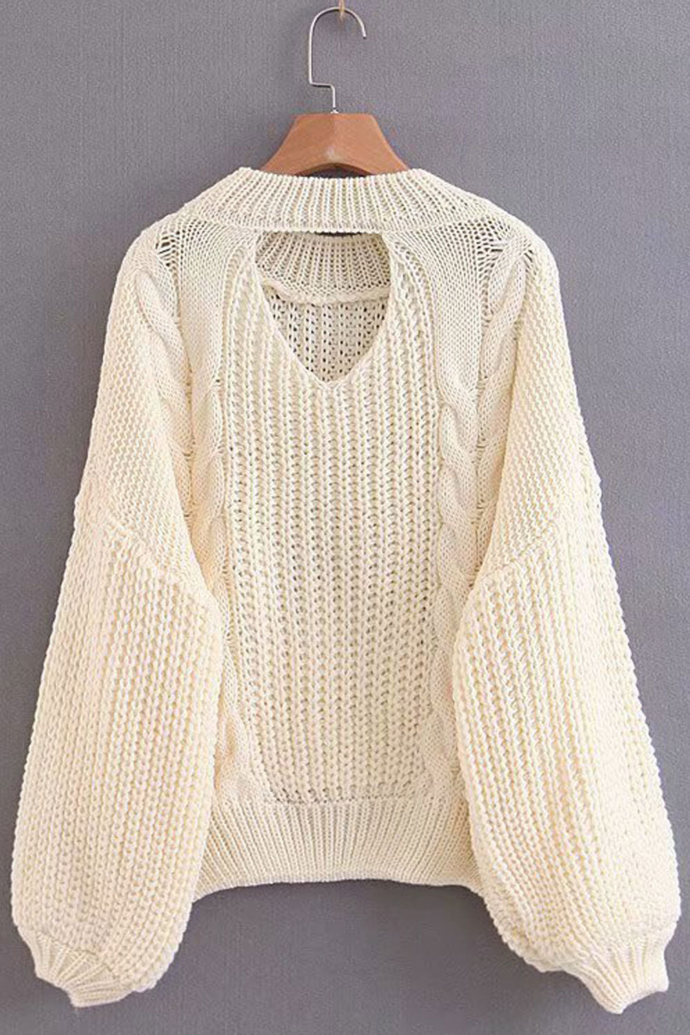 Women Thick & Durable Trendy Solid Colored Loose Long Sleeve Hollow Fashion Casual Pullover Sweater