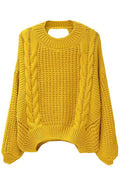 Women Thick & Durable Trendy Solid Colored Loose Long Sleeve Hollow Fashion Casual Pullover Sweater