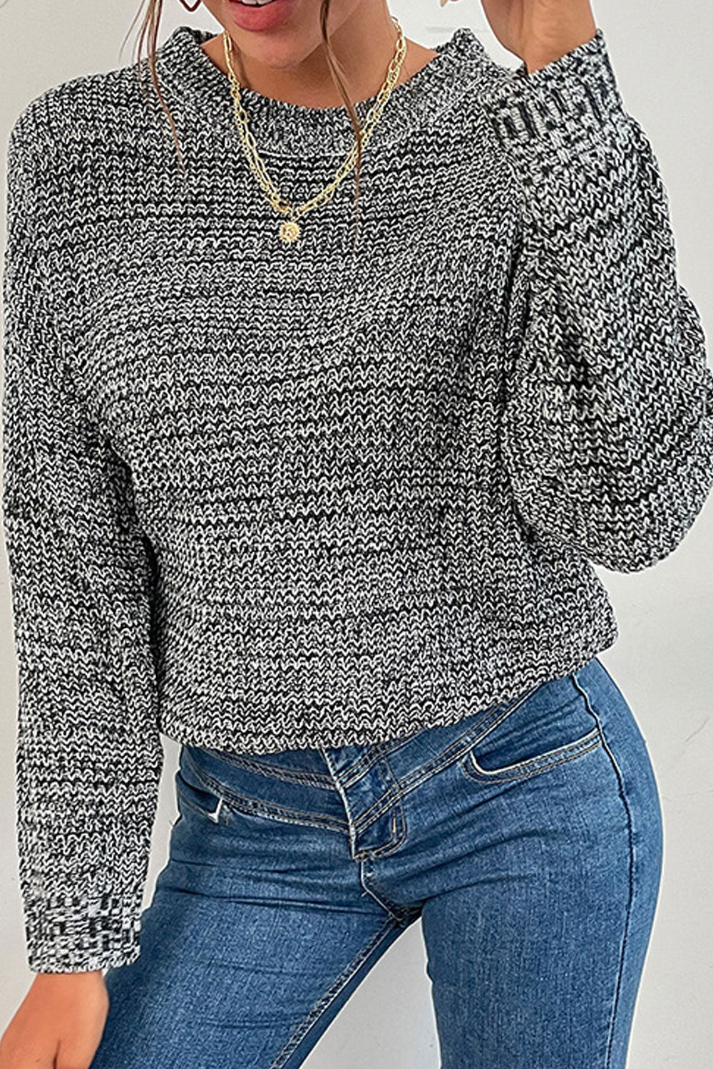 Women Classy Solid Colored Warm Long Sleeve Comfy Round Neck Winter Outgoing Fashion Sweater