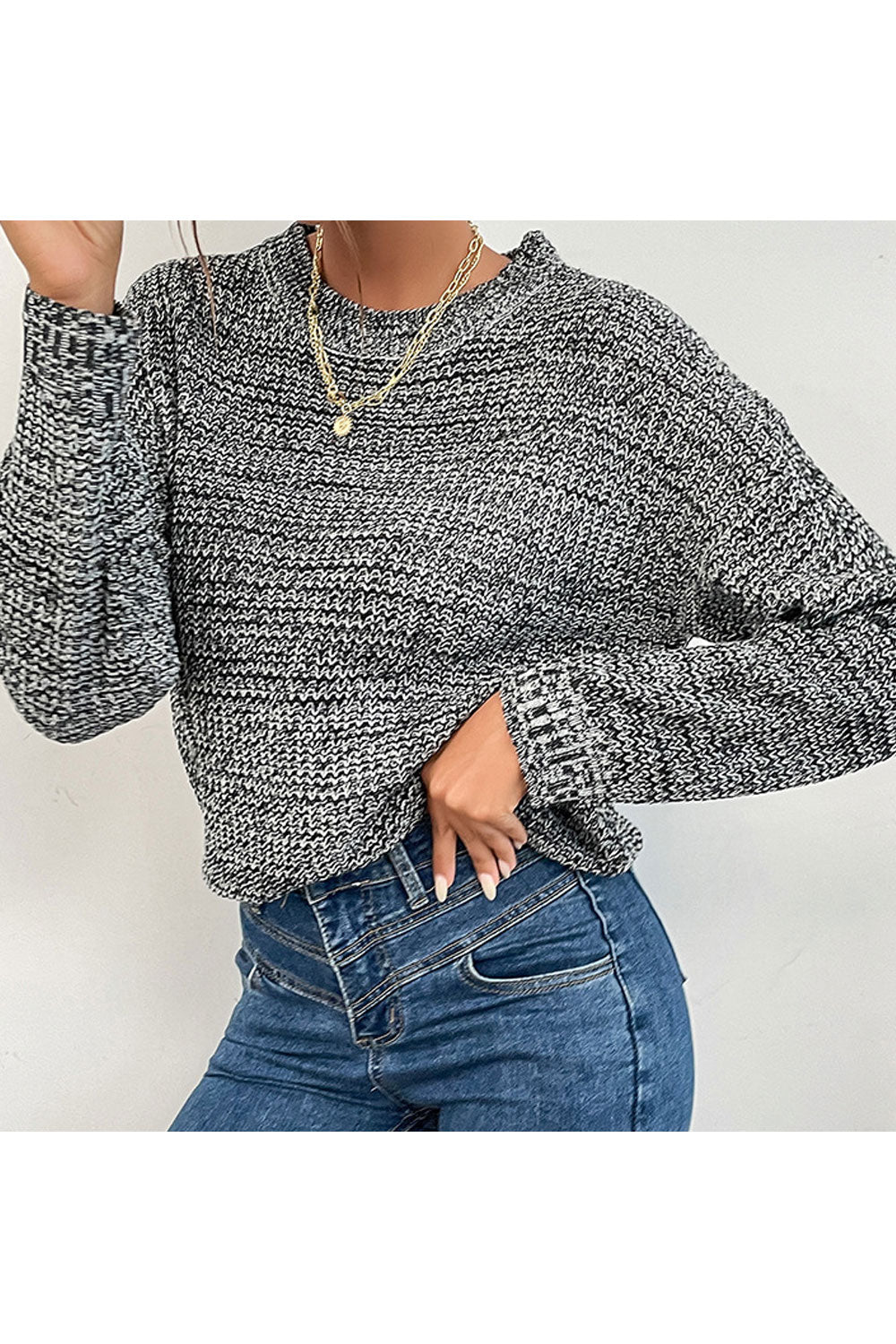 Women Classy Solid Colored Warm Long Sleeve Comfy Round Neck Winter Outgoing Fashion Sweater