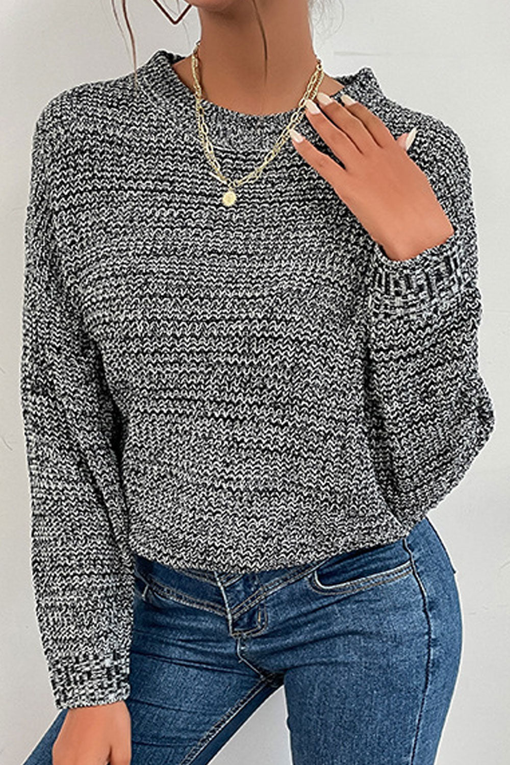 Women Classy Solid Colored Warm Long Sleeve Comfy Round Neck Winter Outgoing Fashion Sweater