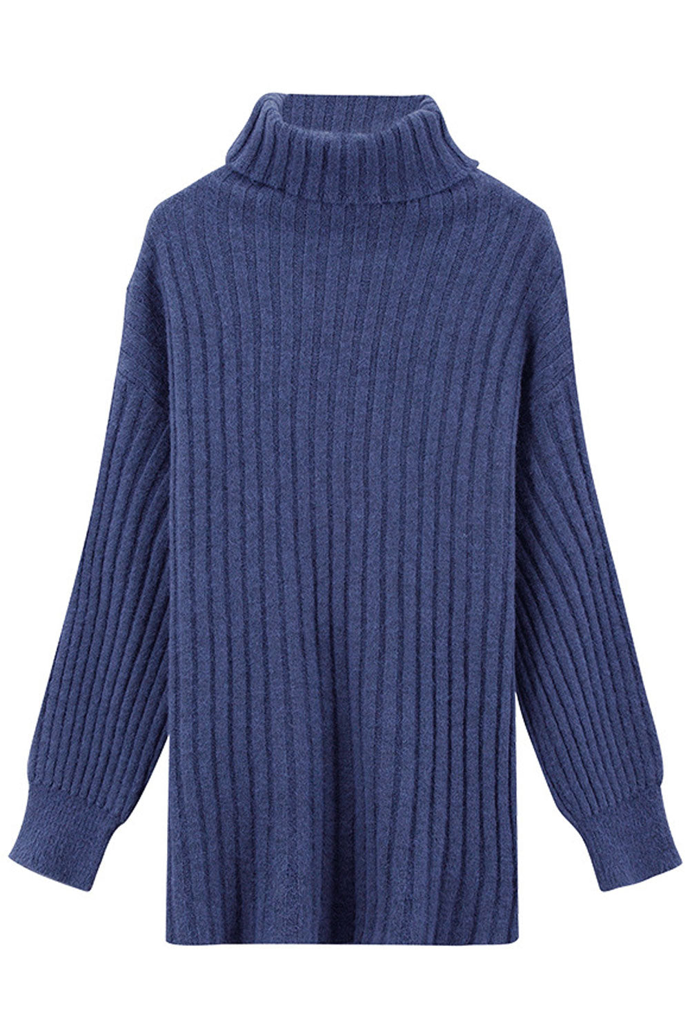 Women Warm Long Sleeve Elegent Solid Colored Thick High Neck Pullover Weekend Sweater