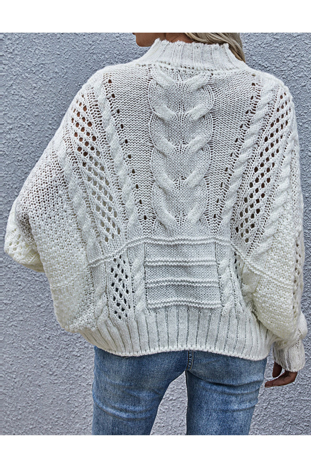 Women Lovely Solid Colored Warm Long Sleeve Hollow Styled Winter Fashion Pullover Sweater