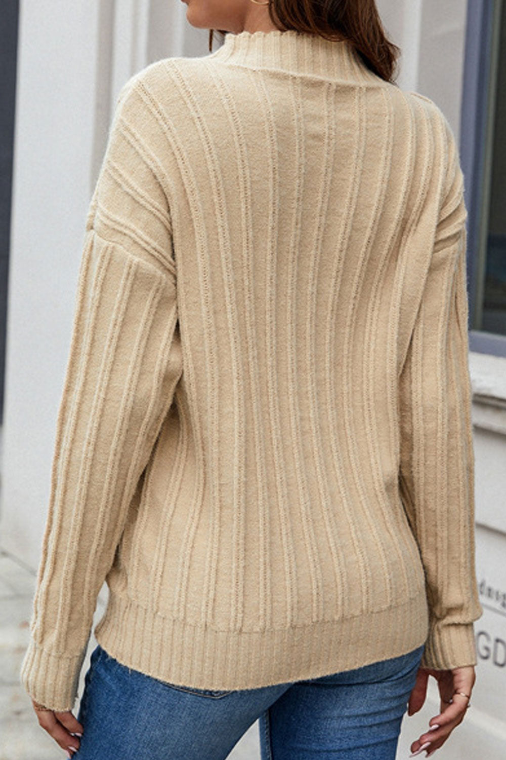 Women Amazing Solid Colored Easy Turtle Neck Long Sleeve Winter Warm Pullover Sweater