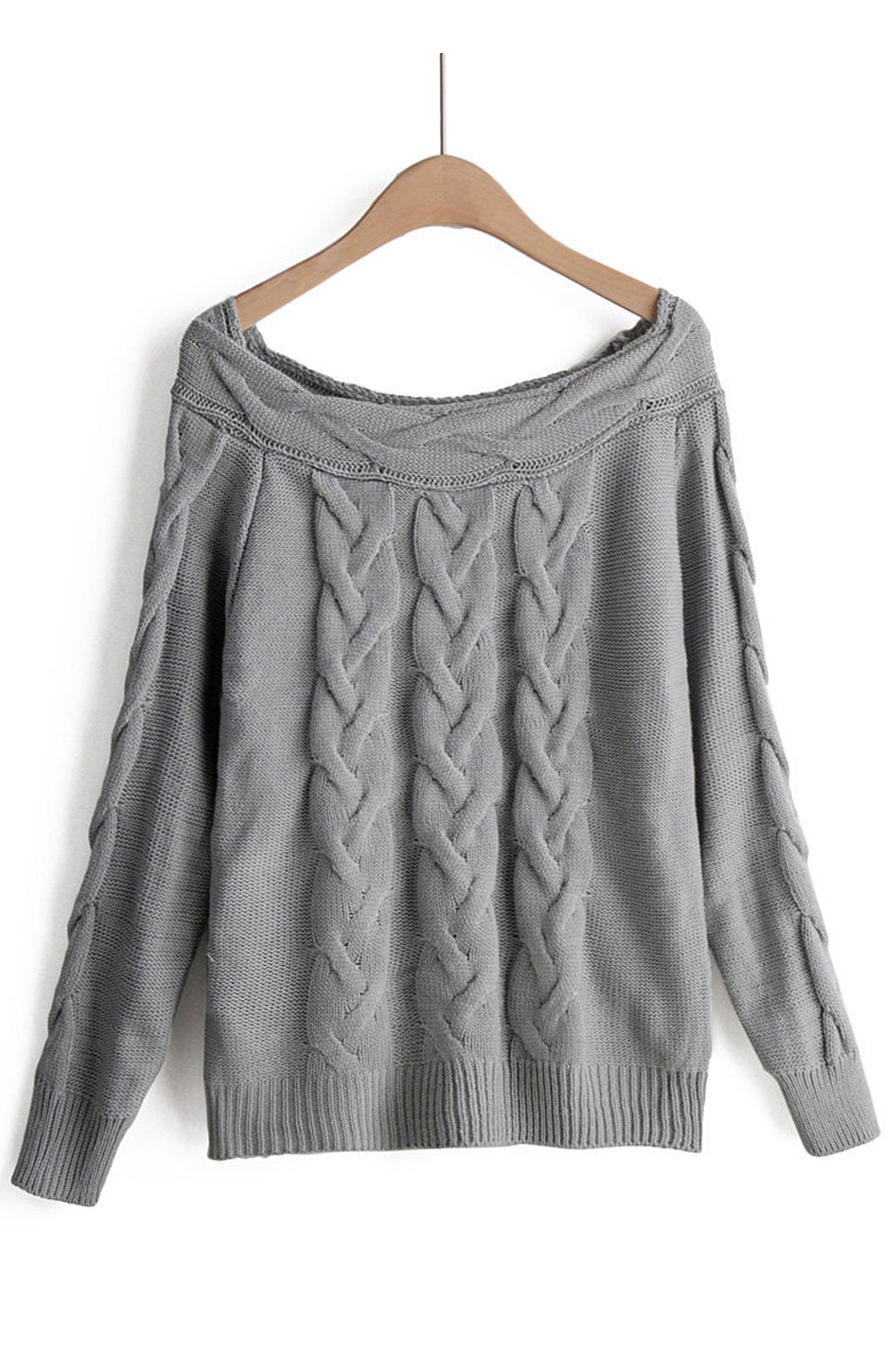 Women Delightful Solid Colored Fashion Boat Neck Warm Long Sleeve Winter Casual Sweater