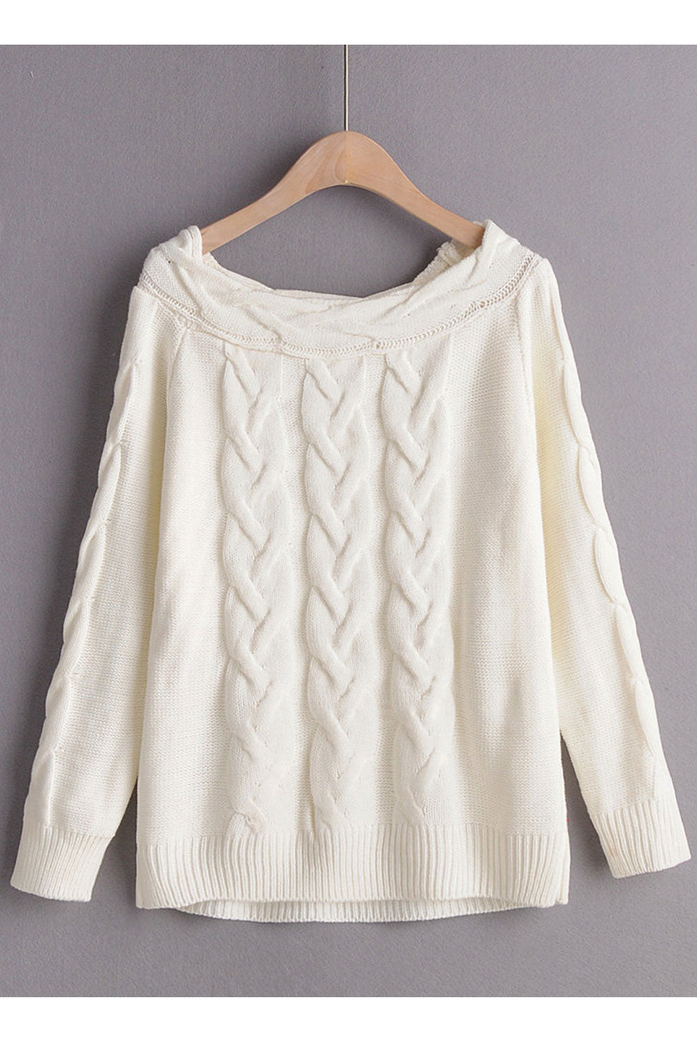 Women Delightful Solid Colored Fashion Boat Neck Warm Long Sleeve Winter Casual Sweater
