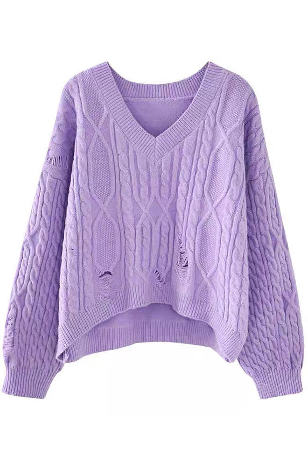 Women Winter Short Styled Warm Long Sleeve V-Neck Trendy Solid Colored Winter Pullover Sweater
