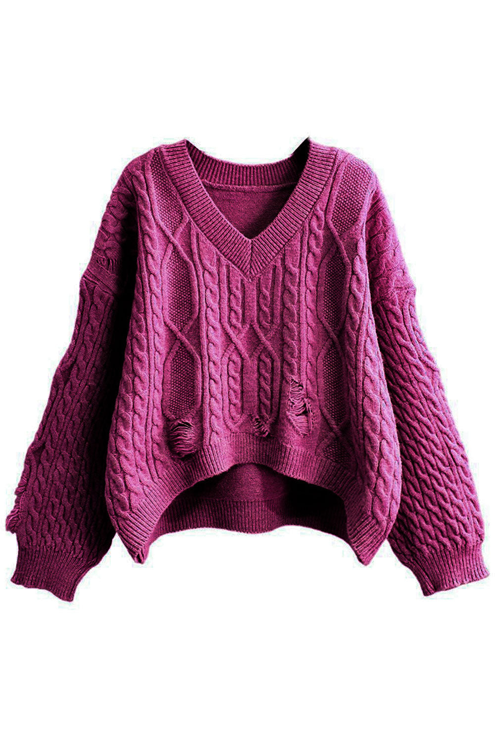 Women Winter Short Styled Warm Long Sleeve V-Neck Trendy Solid Colored Winter Pullover Sweater