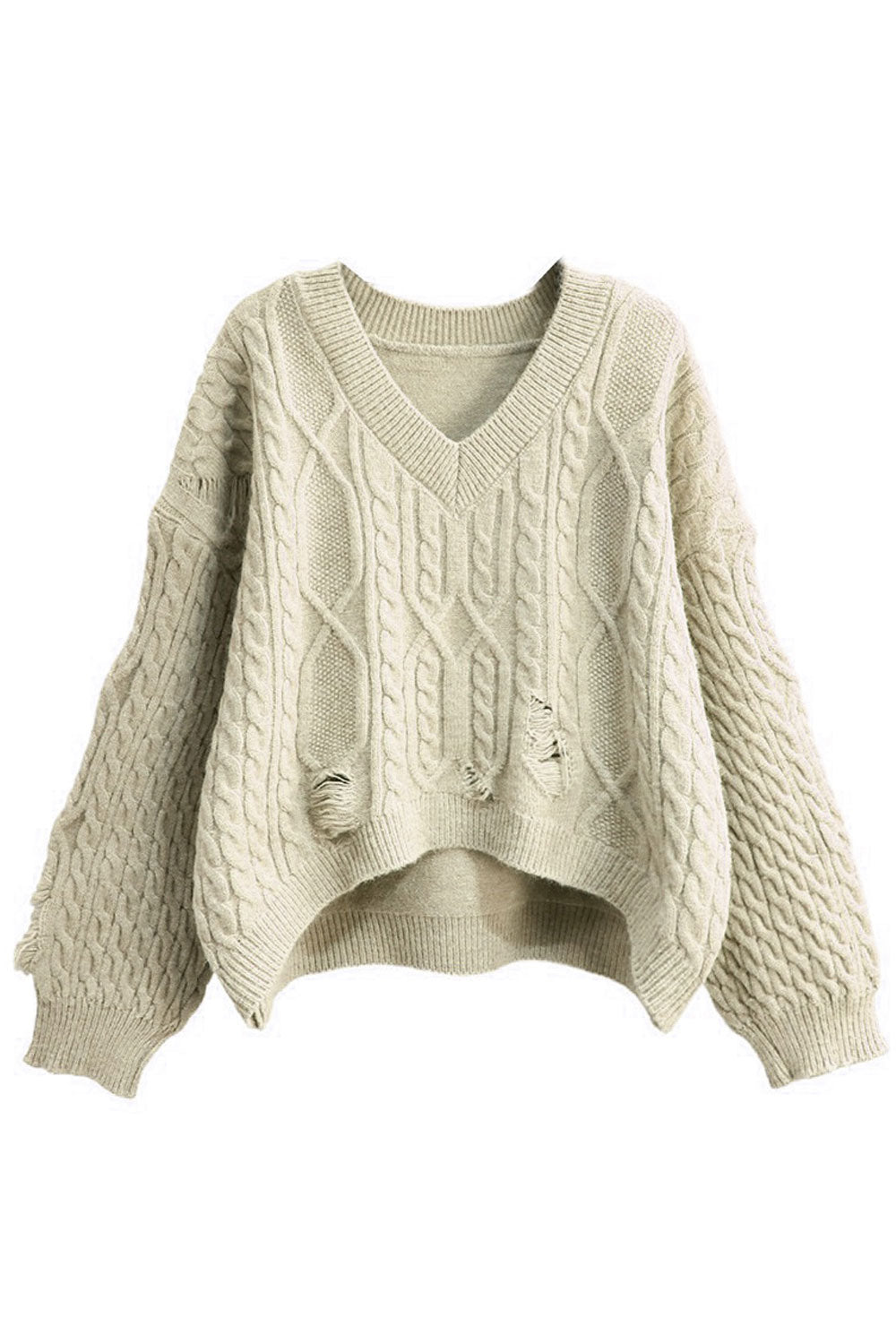 Women Winter Short Styled Warm Long Sleeve V-Neck Trendy Solid Colored Winter Pullover Sweater