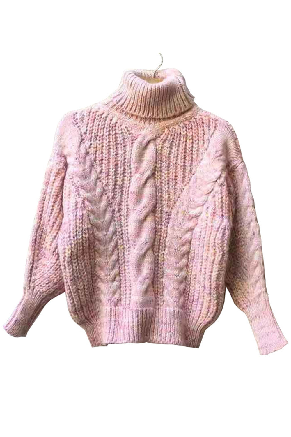 Women Warm & Stretchable Trendy Solid Colored High Neck Easy Long Sleeve Pullover Sweater
