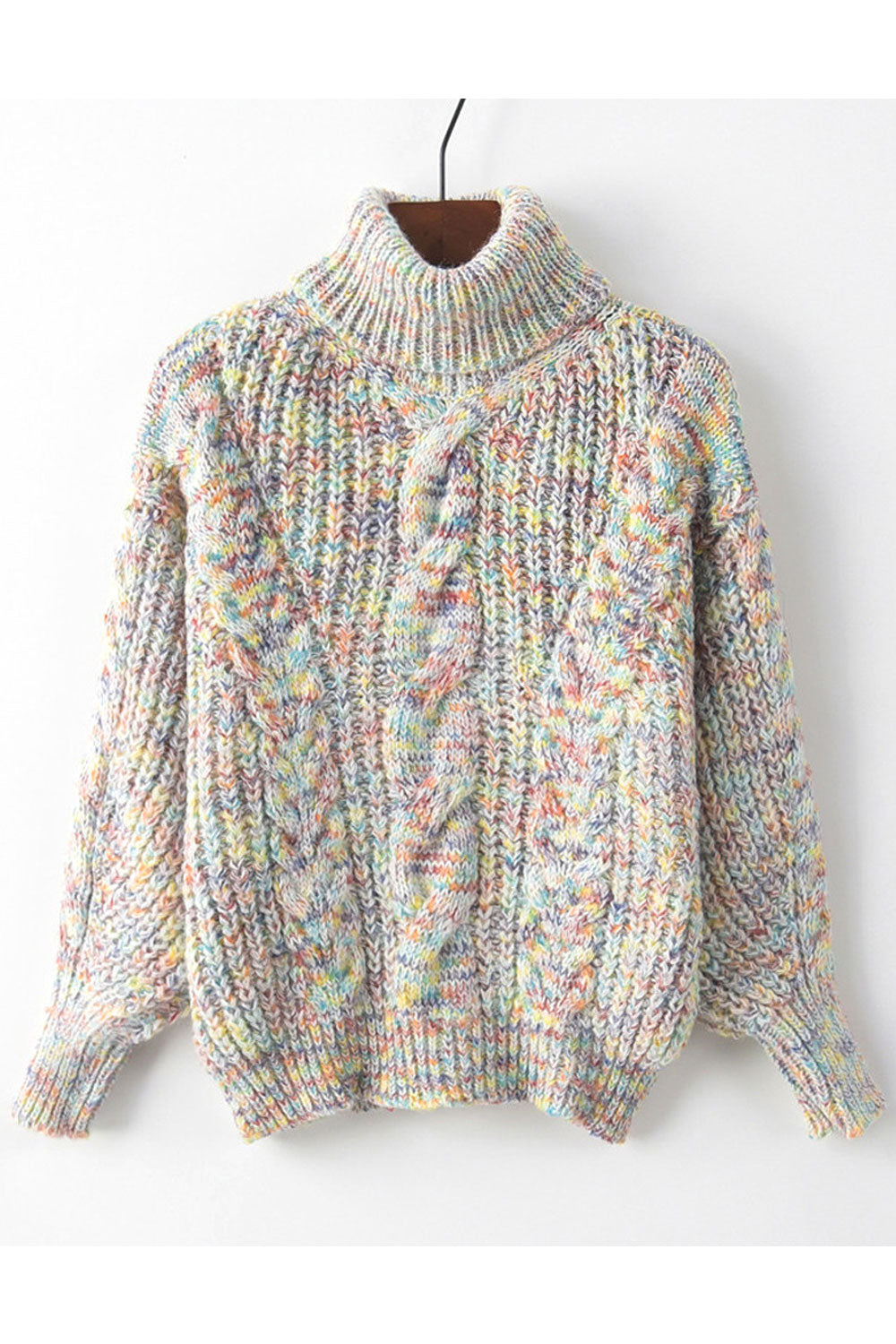 Women Warm & Stretchable Trendy Solid Colored High Neck Easy Long Sleeve Pullover Sweater