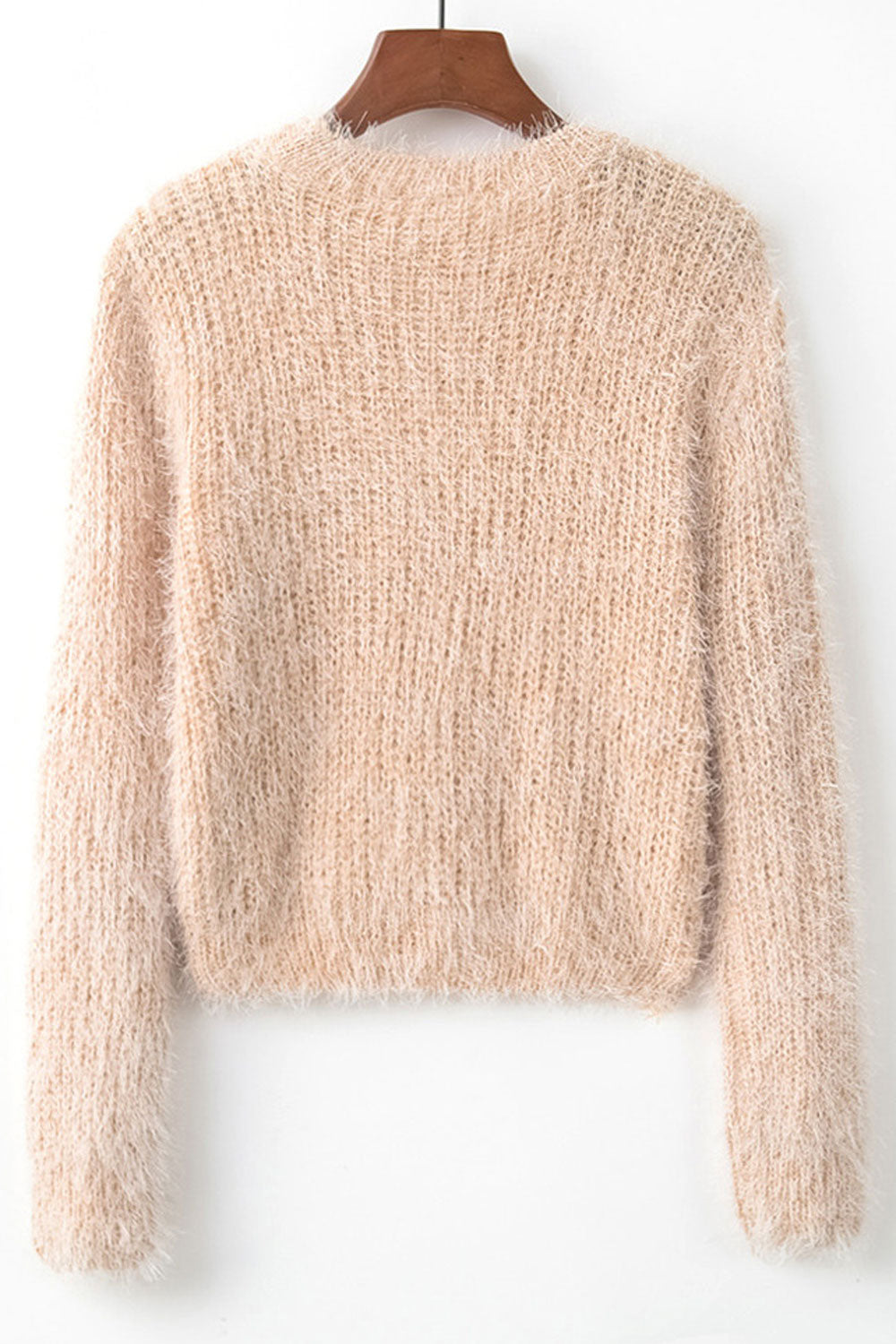 Women Awesome Solid Colored Simple Styled Long Sleeve Pullover Fashion Easy Round Neck Sweater