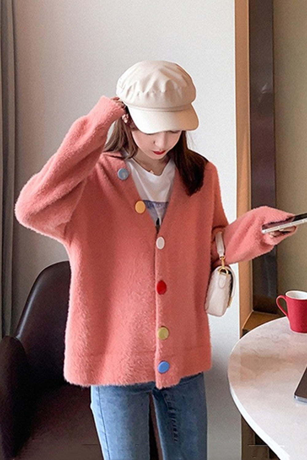 Women Thick Button Down Warm Long Sleeve Amazing Winter Cardigan