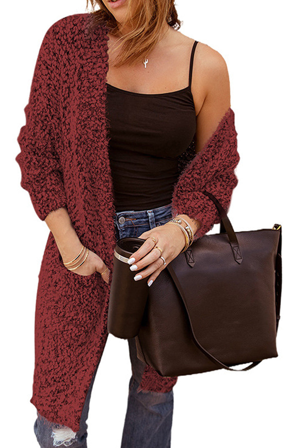 Women Awesome Relaxful Knitted Styles Front Open Warm & Thick Winter Cardigan
