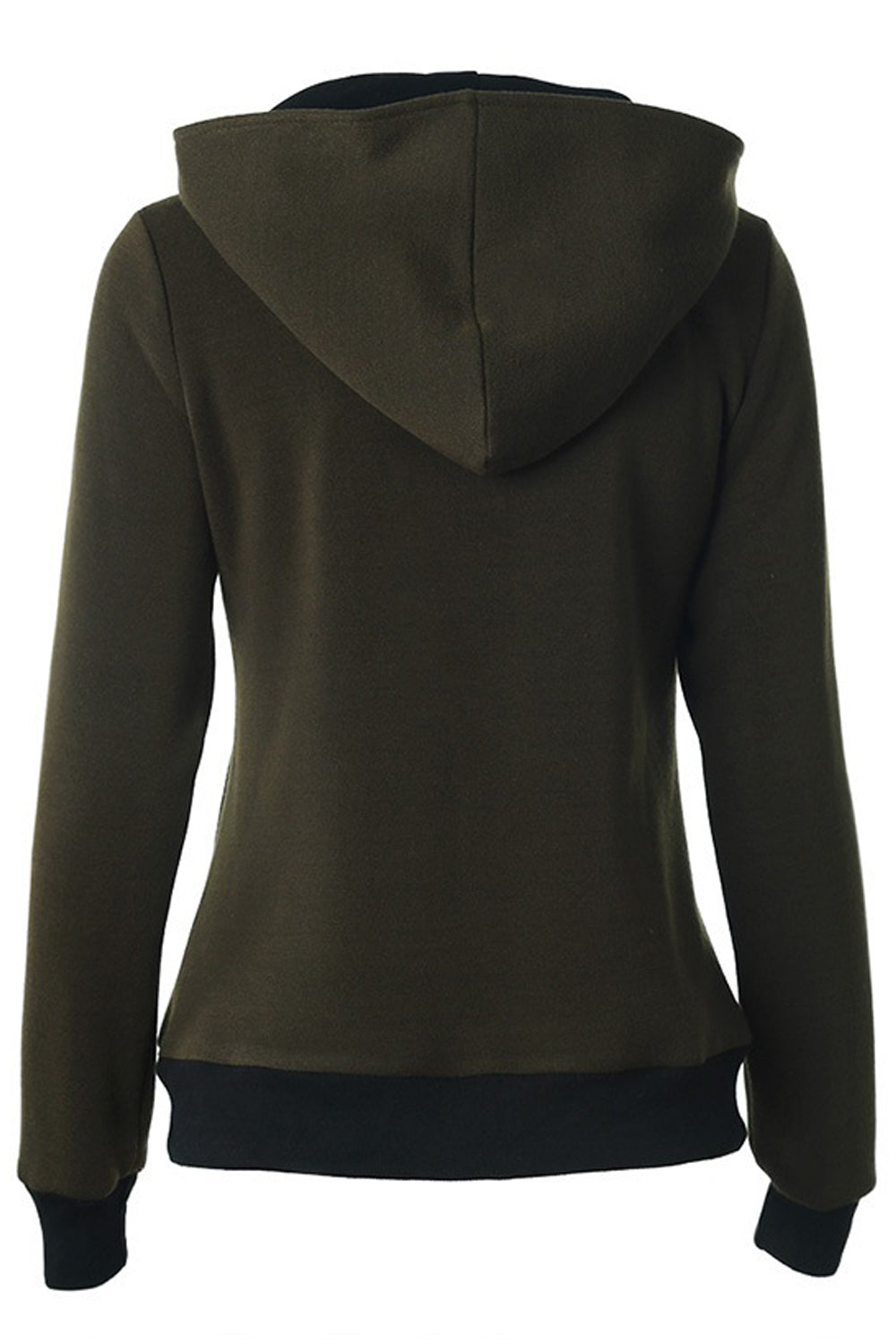 VWomen Splendid Solid Colored Ribbed Hem Trendy Zipper Closure Useful Hat Neck Casual Jacket