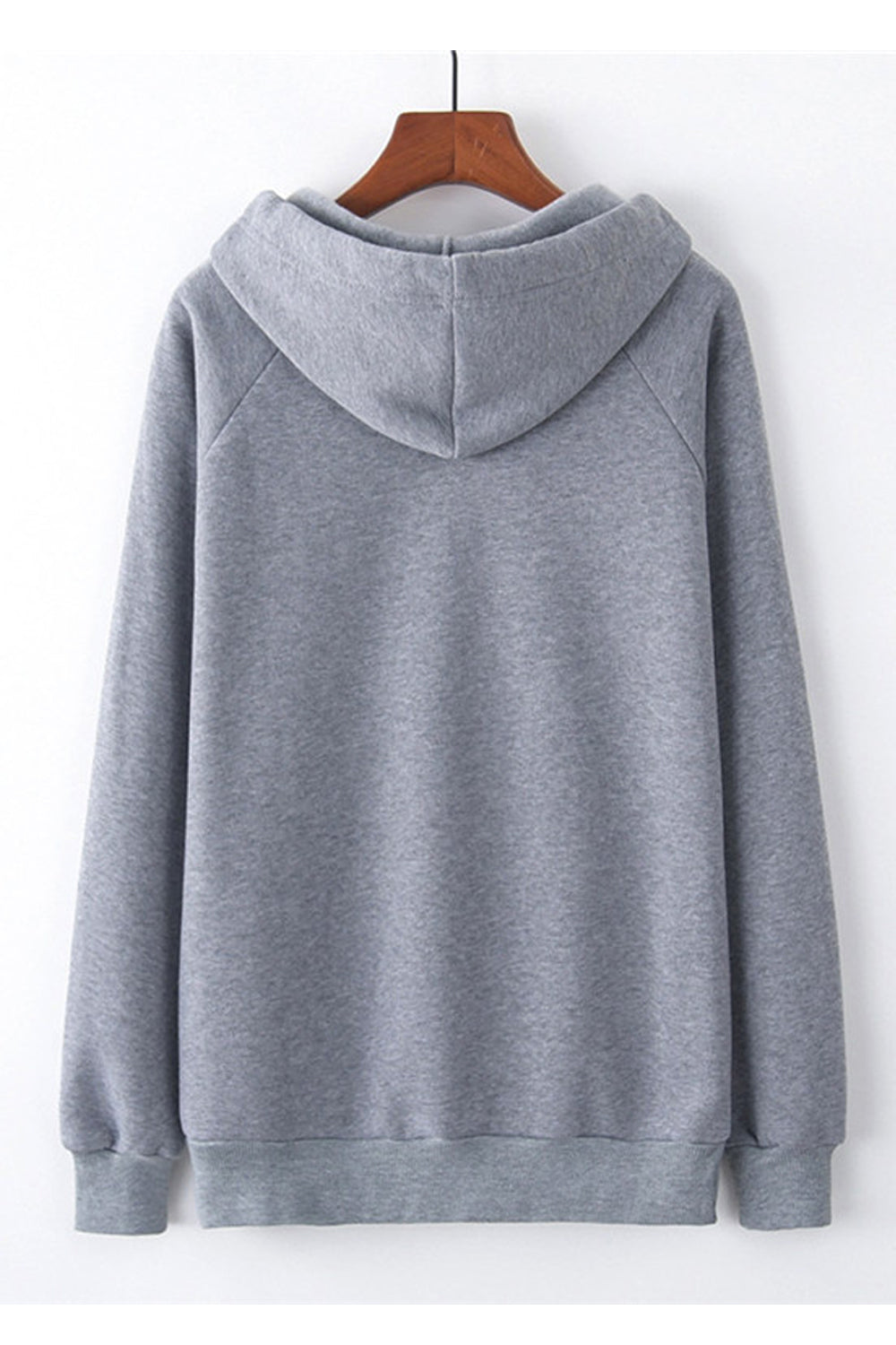 Women Fantastic Printed Pattern Drawstring Hooded Neck Ribbed Hem Winter Casual Hoodie