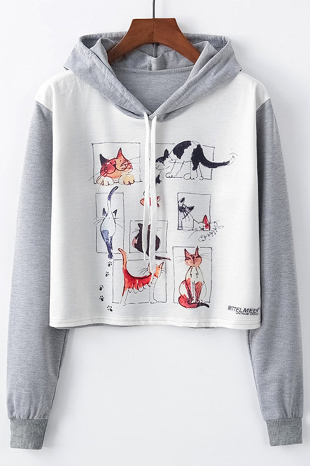 Women Stylish Animal Pattern Short Fashion Comfy Long Sleeve Casual Pullover Hoodie