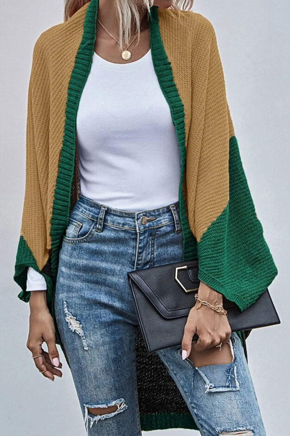 Women Commfortable Three Colors Loose Fit Quickly Wearable Knitted Warm Winter Cardigan