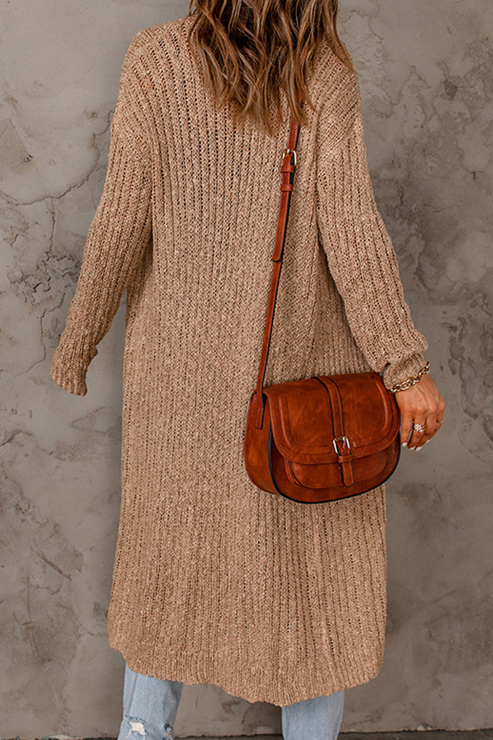 Women Knitted Below Knee Length Long Sleeve Comfy & Thick Winter Cardigan