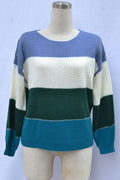Women Thick & Warm Beautiful Striped Pattern Long Sleeve Mid-Length Winter Pullover Sweater