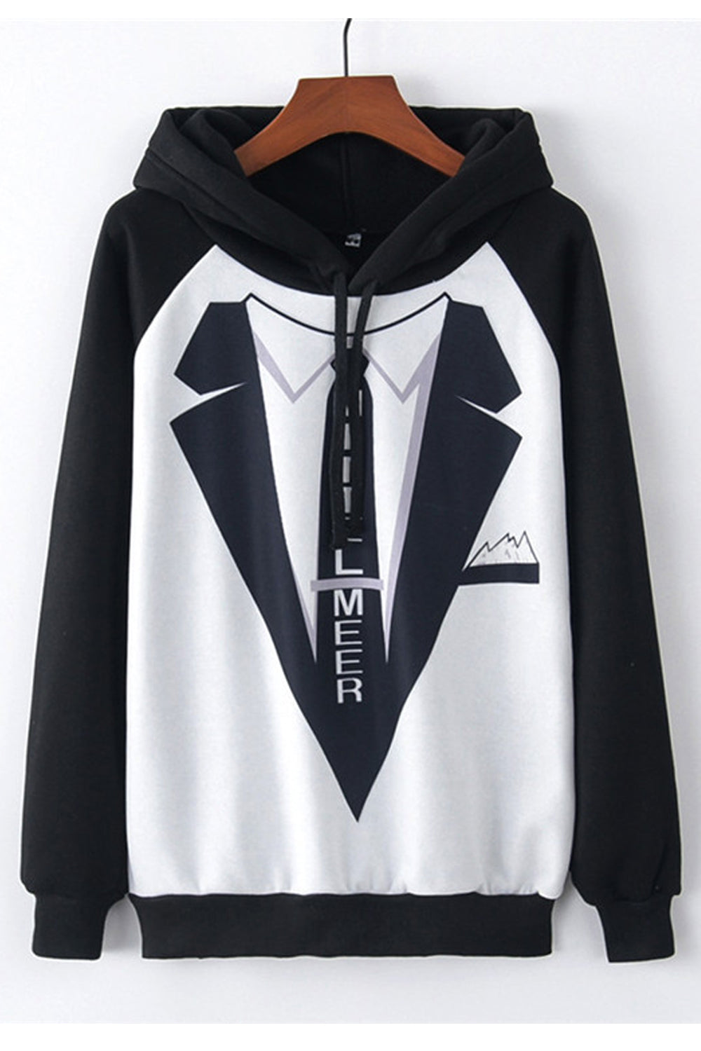 Women Superb Printed Pattern Fine Ribbed Hem Drawstring Closure Winter Hoodie