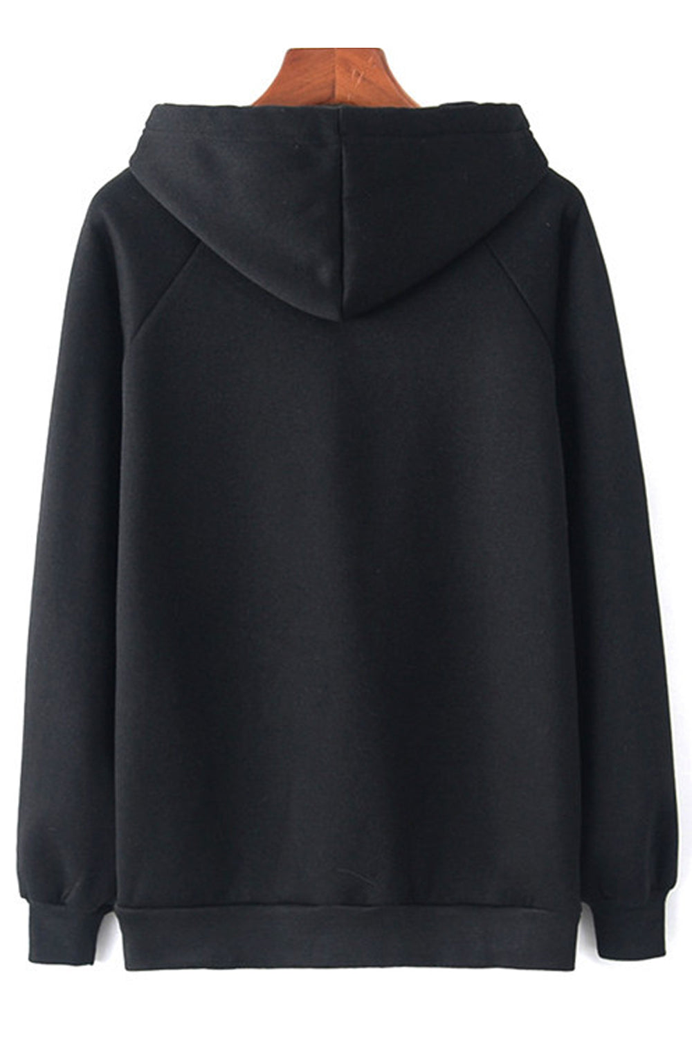Women Superb Printed Pattern Fine Ribbed Hem Drawstring Closure Winter Hoodie
