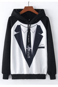 Women Superb Printed Pattern Fine Ribbed Hem Drawstring Closure Winter Hoodie