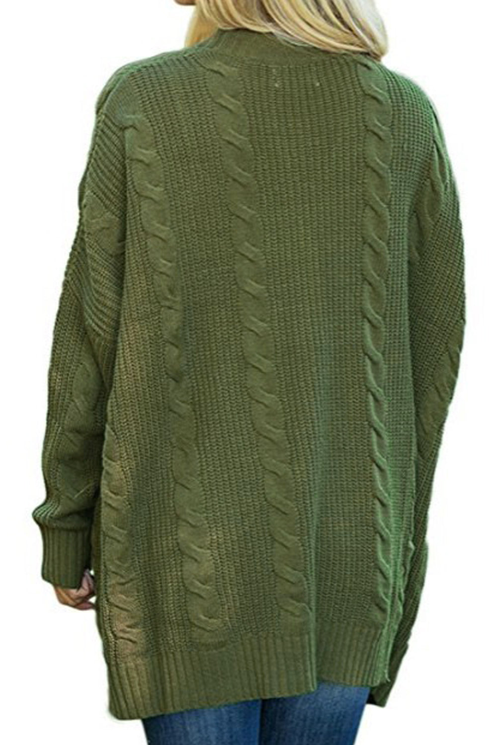 Women Attractive Loose Fit Front Open Suitable Pockets Knitted Warm Cardigan