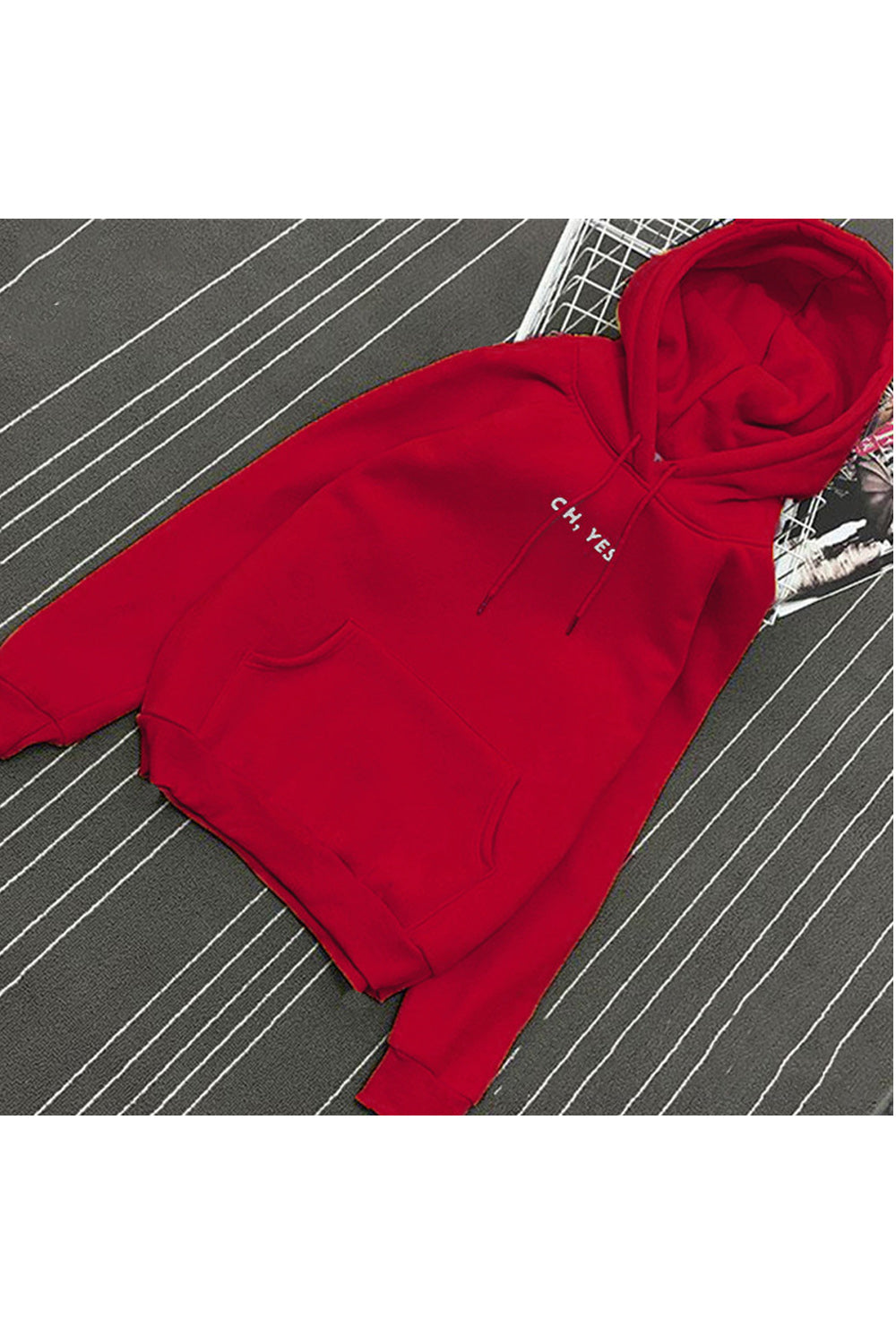 Women Decent Solid Color Loose Fit Warm Hoodie