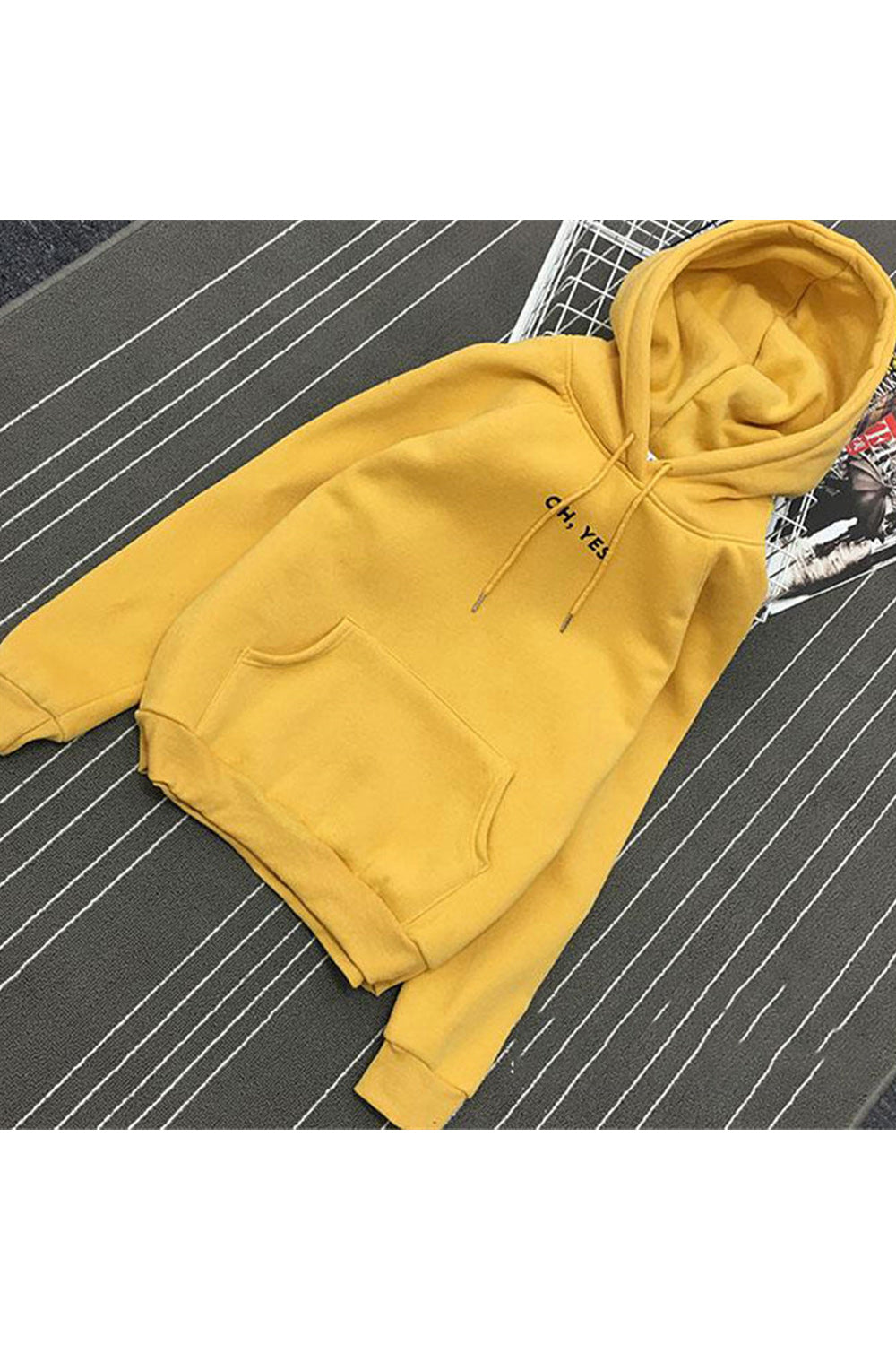 Women Decent Solid Color Loose Fit Warm Hoodie