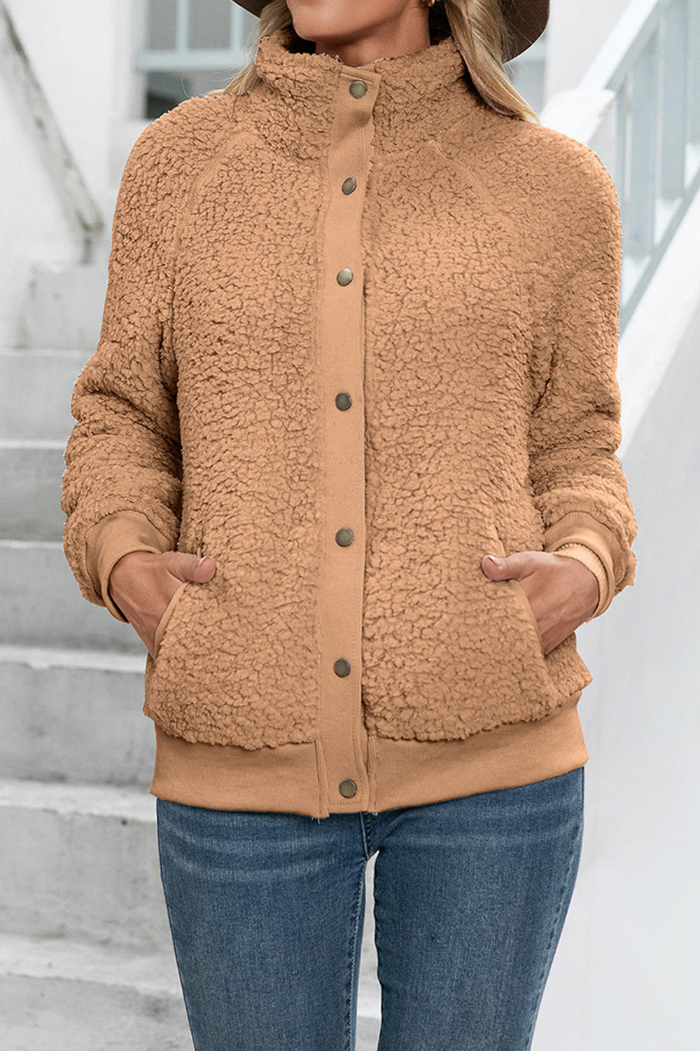 Women Amazing Lapel Collar Neck Easy Button Closure Warm & Thick Winter Cardigan