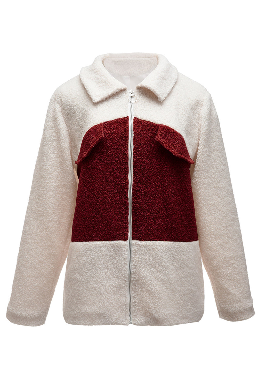Women Excellent Zipper Closure Collar Neck Knitted Styled Winter Cardigan