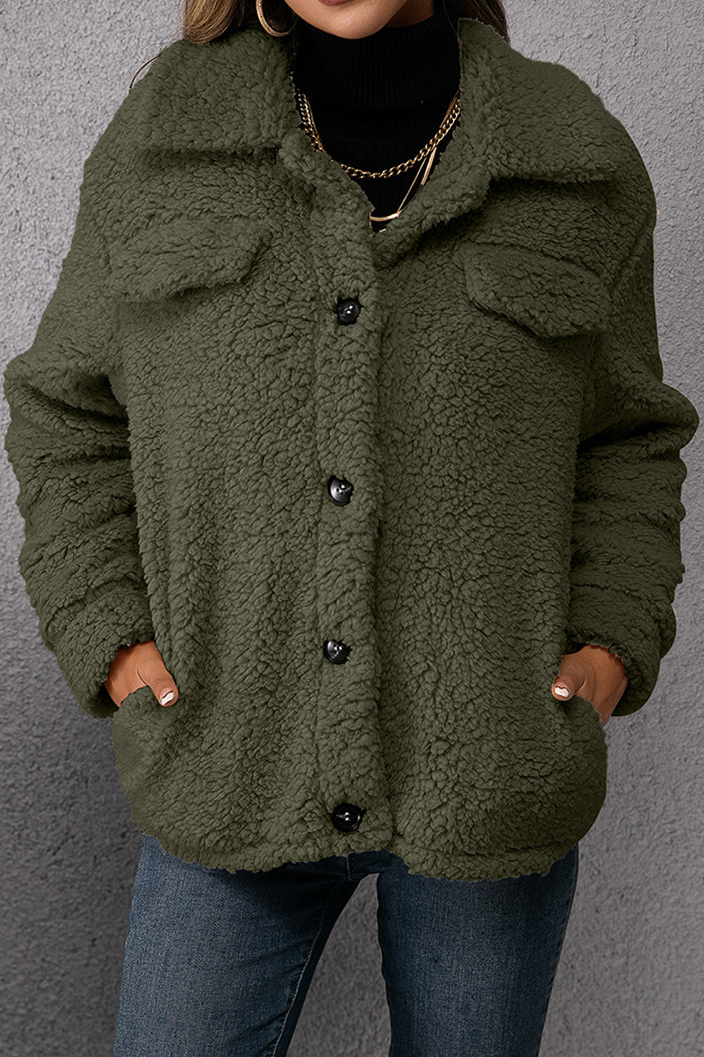 Women Outclass Thick & Warm Knitted Styled Superb Button Closure Winter Warm Cardigan