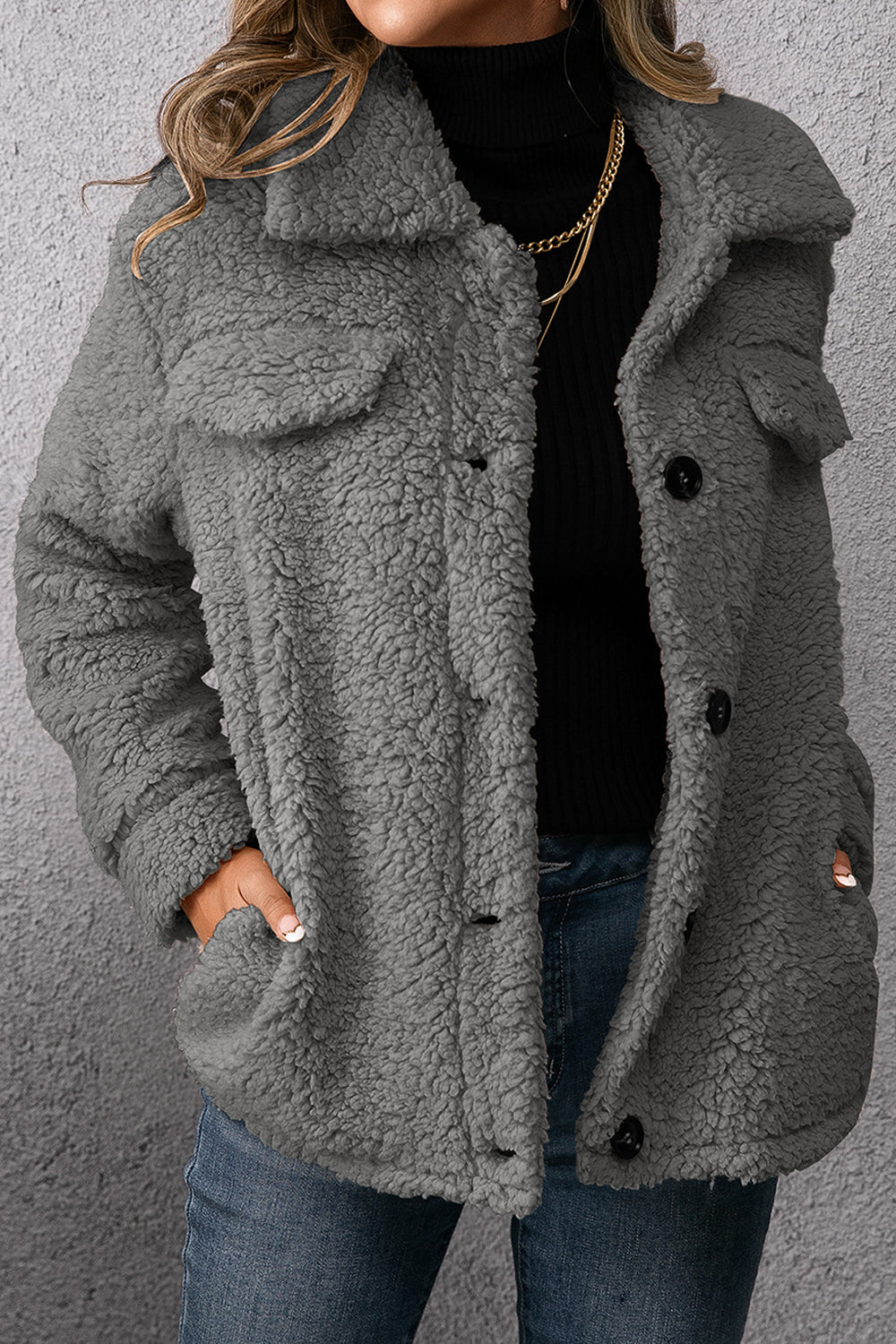 Women Outclass Thick & Warm Knitted Styled Superb Button Closure Winter Warm Cardigan