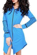 Women Zipper Closure Printed Pattern Thick Casual Hoodie