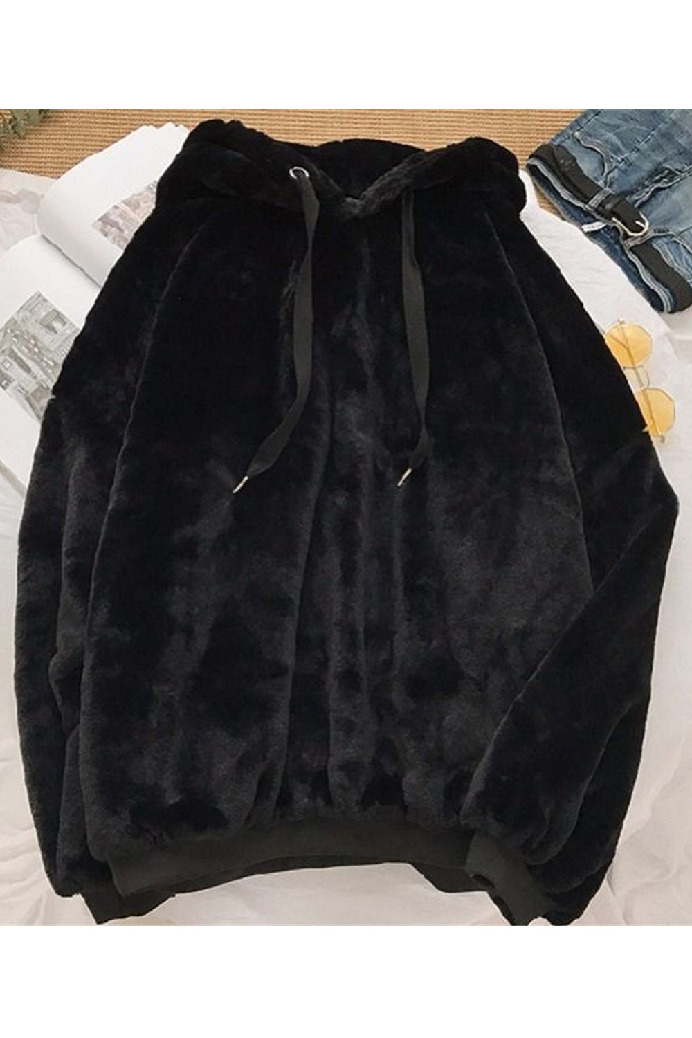 Women Knitted Comfortable Long Sleeve Restful Winter Casual Drawstring Closure Hoodie