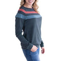 Women Pacifying Stripe Pattern Rond Neck Comfy Long Sleeve Regular Fit Pullover T-Shirt