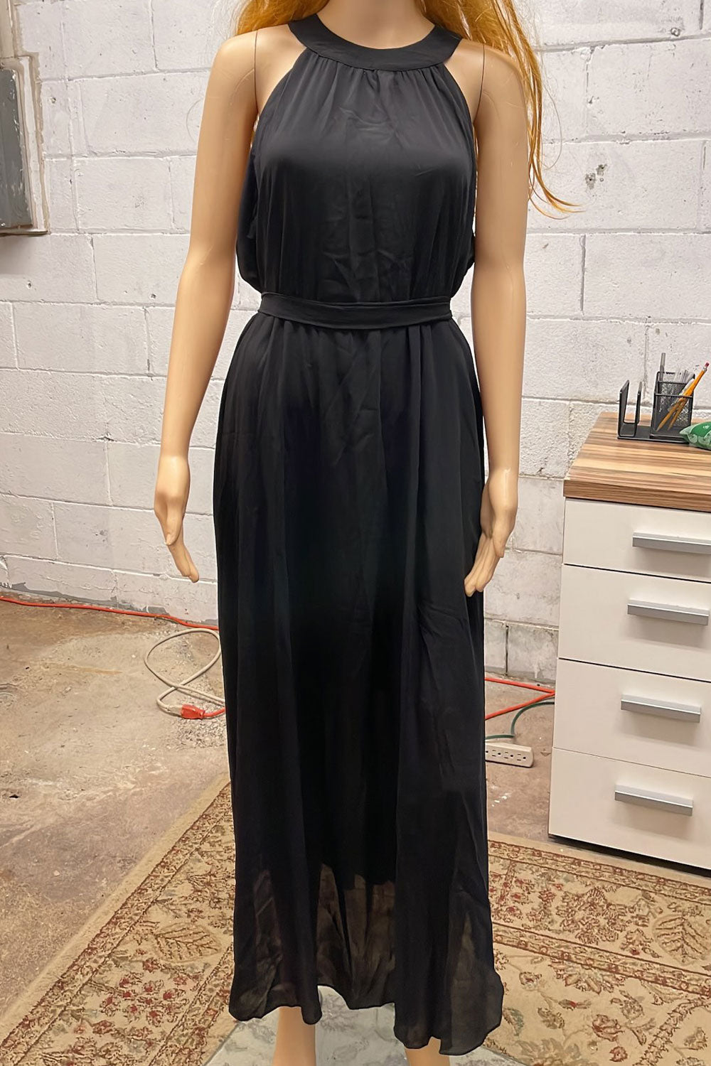 Women Slim Waist Comfortable Round Neck Lovely Solid Colored Summer Sleeveless Weekend Dress