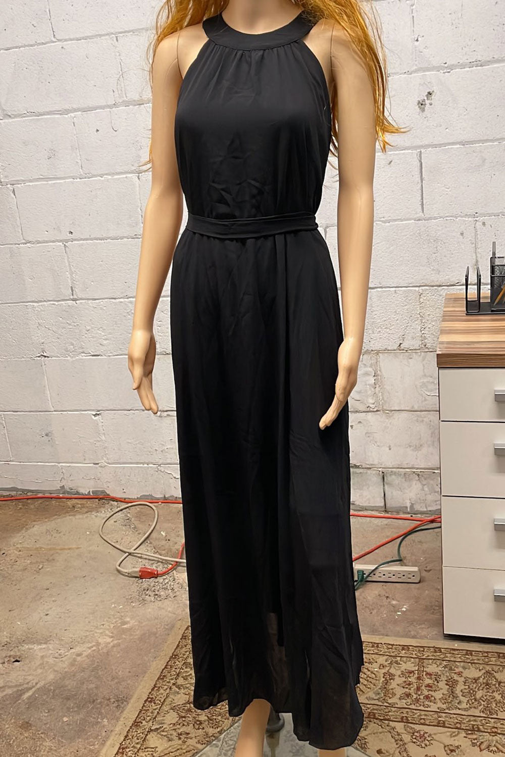 Women Slim Waist Comfortable Round Neck Lovely Solid Colored Summer Sleeveless Weekend Dress