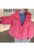 Kids Girls High Neck Padded Short Jacket