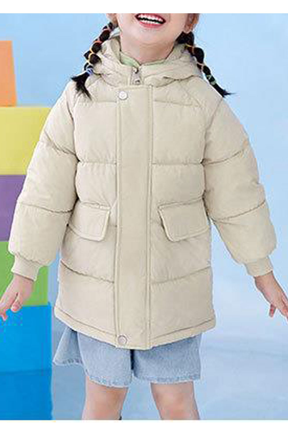 Kids Girls Fit Straight Shaper Padded Jacket