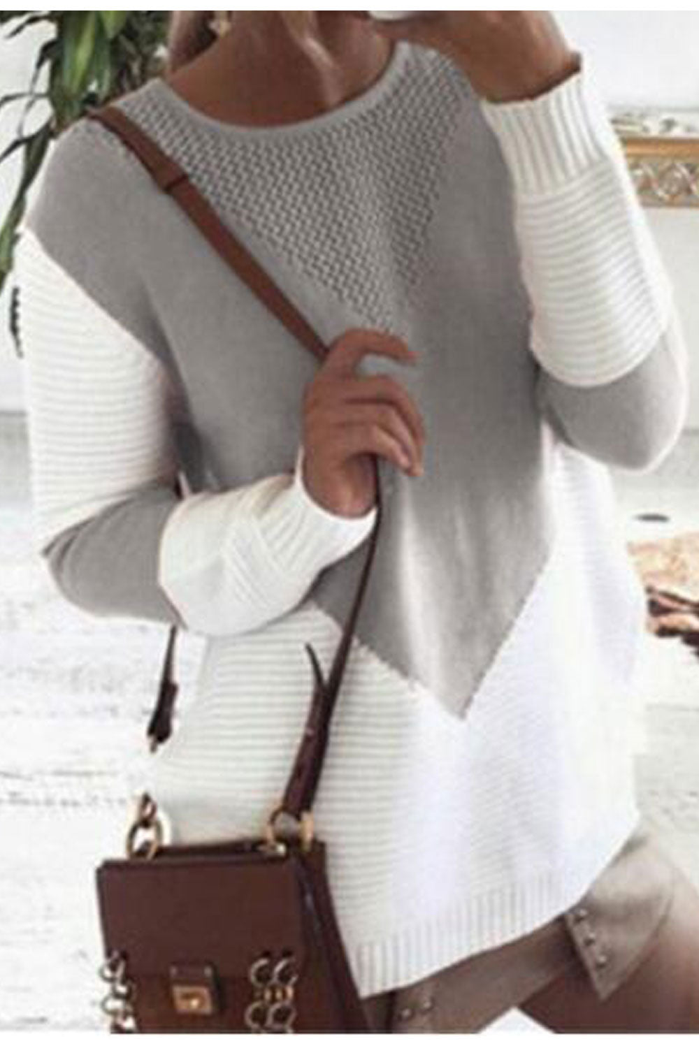 Women Regular Fit Round Neck Comfy Long Sleeve Warm Knitted Winter Sweater