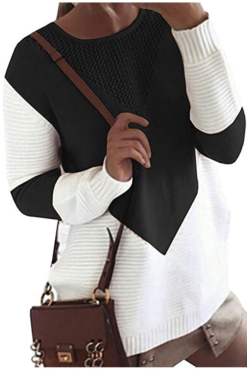 Women Regular Fit Round Neck Comfy Long Sleeve Warm Knitted Winter Sweater