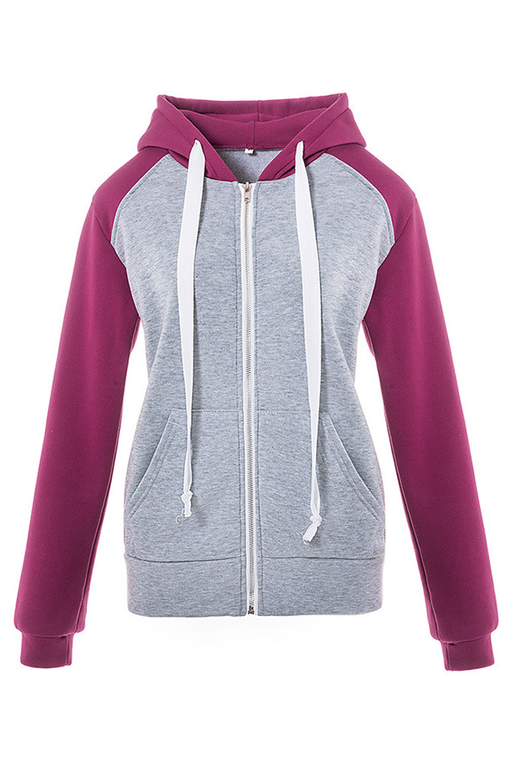 Women Splendid Solid Pattern Casual Front Zip Closure Ribbed Cuff Winter Hoodie