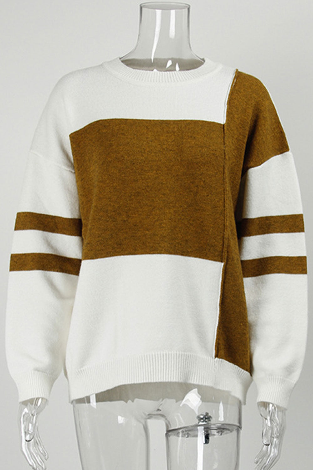 Women Elegant Regular Fit Round Neck Comfy Long Sleeve Warm Knitted Winter Sweater