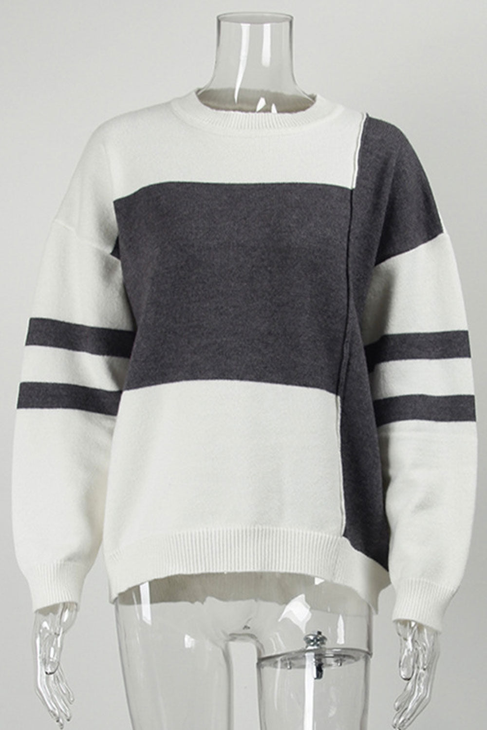 Women Elegant Regular Fit Round Neck Comfy Long Sleeve Warm Knitted Winter Sweater
