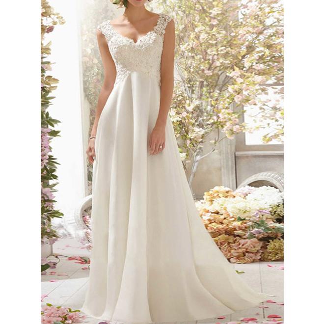 Women Lace Deep Back Beautiful Wedding Dress