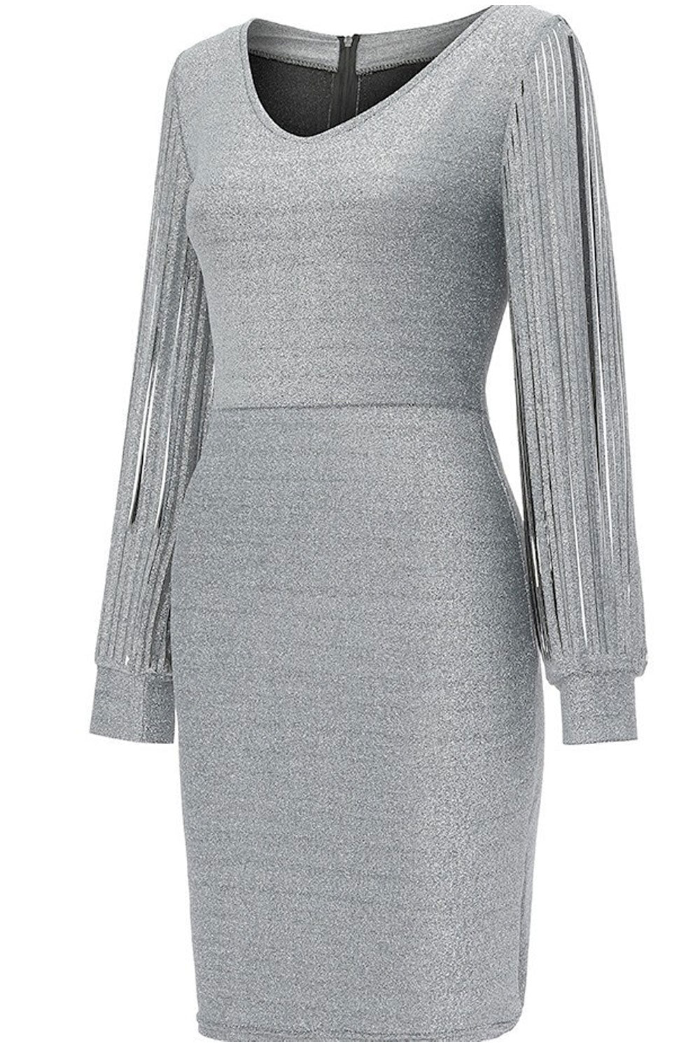 Women Split Sleeves Wonderful Shining Party Short Dress