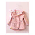 Kids Girls Marvelous Printed Pattern Drawstring Waist Hooded Neck Attractive & Comfortable Autumn Jacket