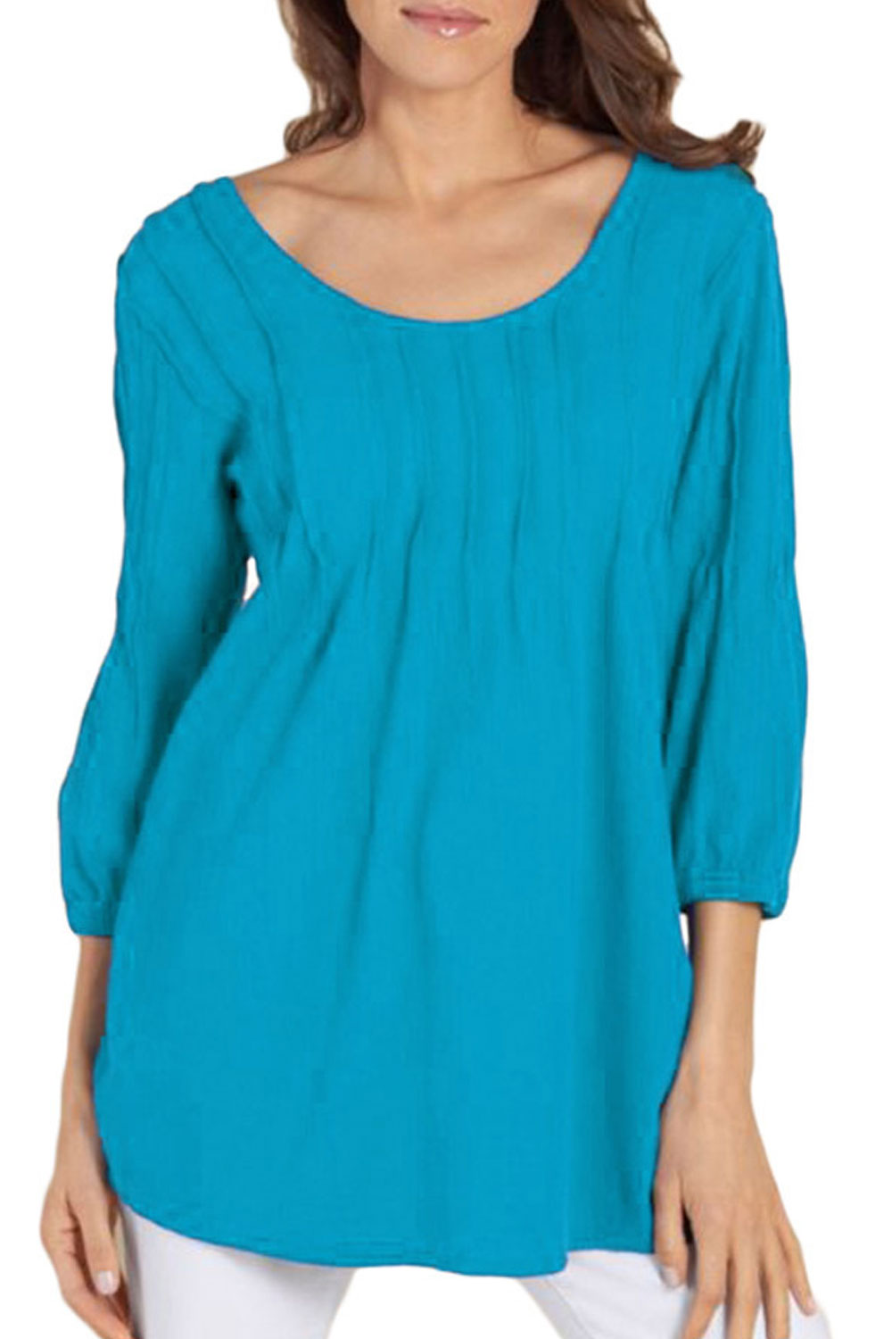 Women Splendid Solid Colored Chiffon Long Sleeve V-Neck Top